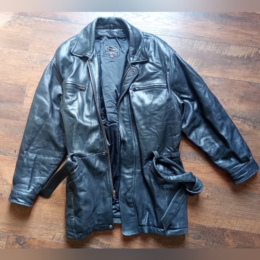 Vintage Tannery West  Black Leather Jacket Size Small